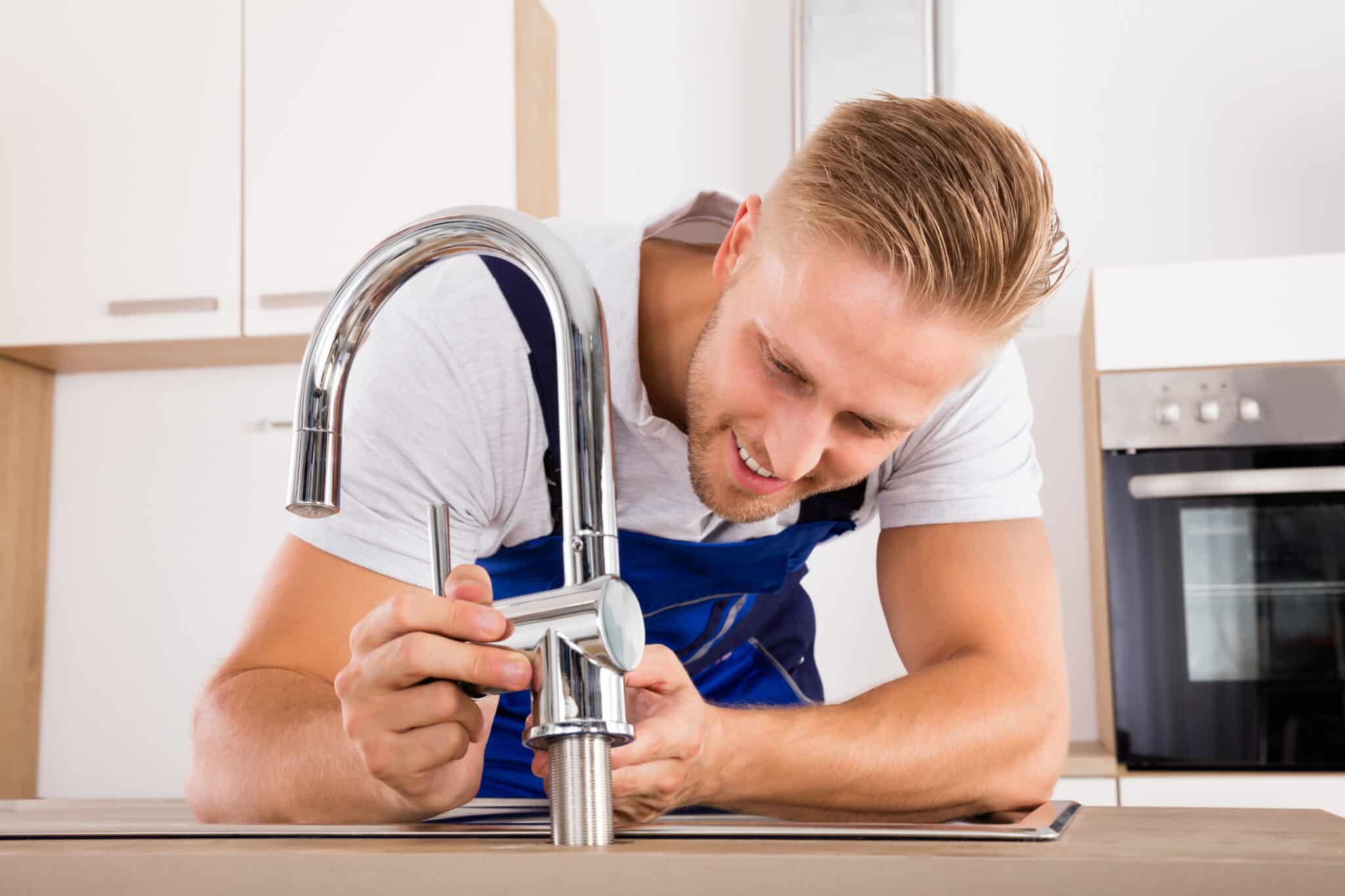 Installing motion-sensor faucets.